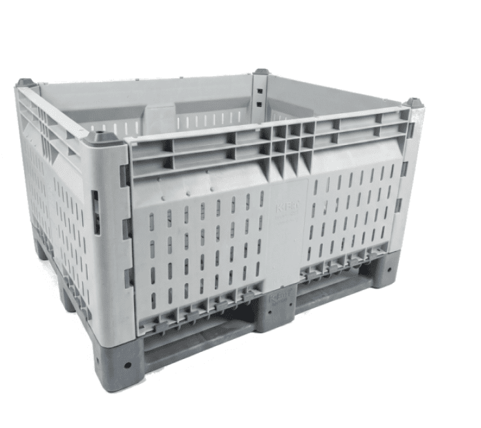 Plastový box skládací, rozm. 1200x1000x715 mm, perforovaný, šedý, ozn. 14100110(2)