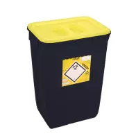 PP REC NÁDOBA 50 L ČERNÁ UN 3H2//S KÓNICKÁ 400 X 300 X 550 MM VČETNĚ ŽLUTÉHO VÍKA S ÚCHOPEM