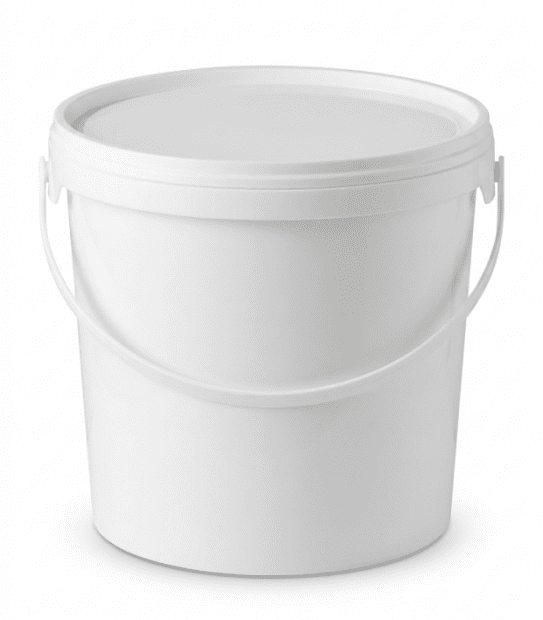 PLASTOVÁ PLECHOVKA 2,5 L BÍLO/BÍLÁ VČETNĚ VTLAČOVACÍHO VÍČKA