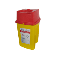 NÁDOBA NA MEDICINÁLNÍ ODPAD HRANATÁ 2 L VČETNĚ UZÁVĚRU 120 X 128 X 220 MM (75 KS/KARTON)