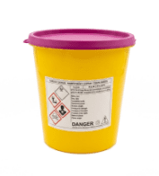Nádoba na medicinální odpad TOXICUS 2 l včetně uzávěru 157 x 157/120 mm (70 ks/bal, 1120 ks/paleta)