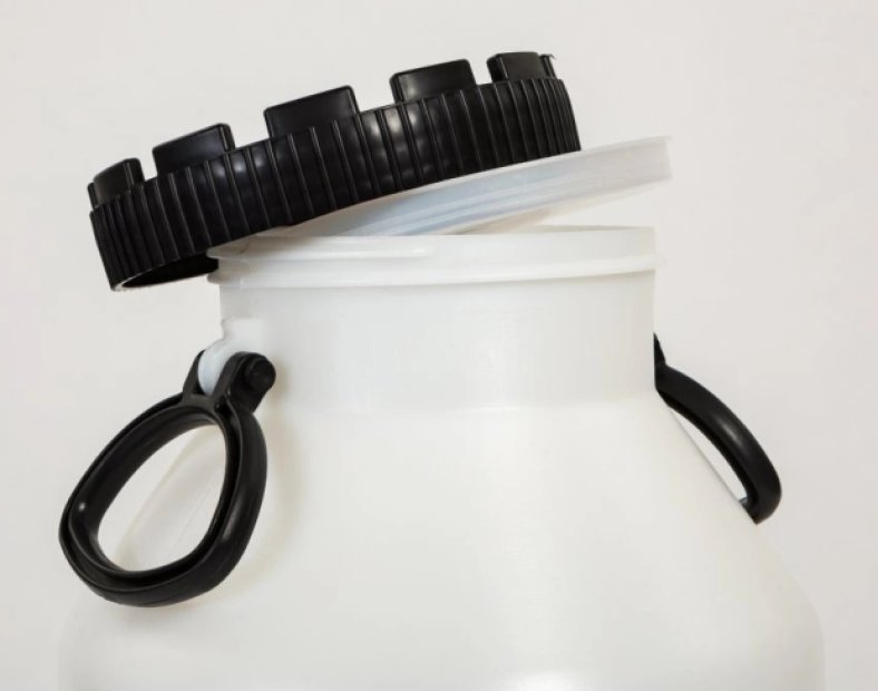 PE  BAREL 50 L ŠIROKOHRDLÝ NATUR DRŽADLA + ŠROUBOVACÍ UZÁVĚR, MEZIVÍČKO PRŮMĚR 197mm 355x700mm(3)