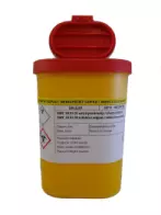 NÁDOBA NA MEDICINÁLNÍ ODPAD 0,375 L VČETNĚ UZÁVĚRU 118 x  93/62 MM (120KS/KARTON)