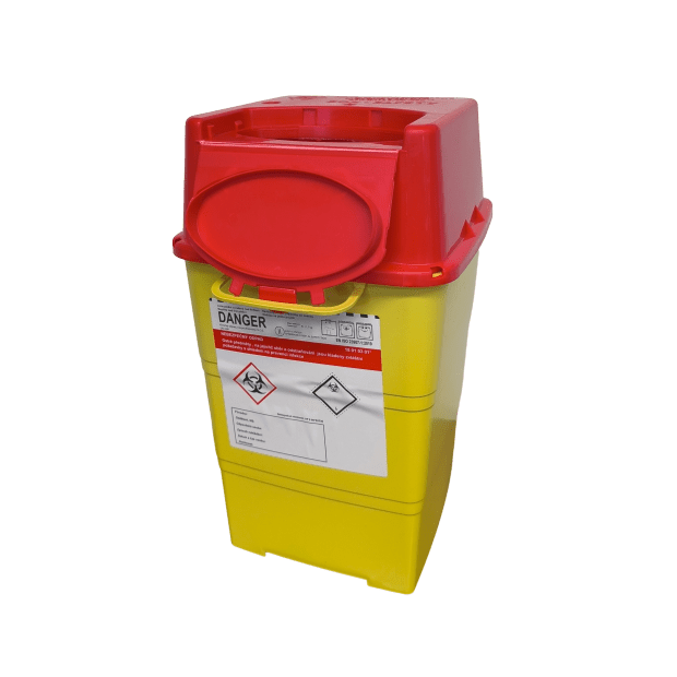 NÁDOBA NA MEDICINÁLNÍ ODPAD HRANATÁ 6 L VČETNĚ UZÁVĚRU 180 X 180 X 310 MM (40 KS/KARTON)(2)