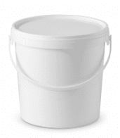 PLASTOVÁ PLECHOVKA 2,5 L BÍLO/BÍLÁ VČETNĚ VTLAČOVACÍHO VÍČKA