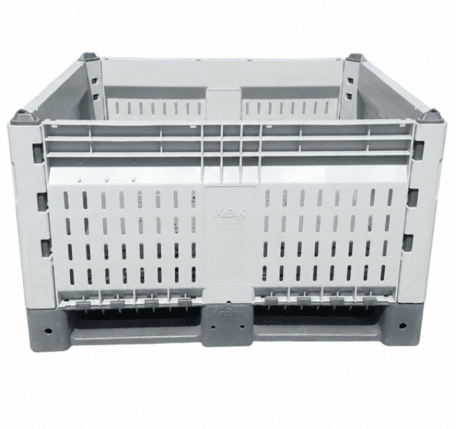 Plastový box skládací, rozm. 1200x1000x715 mm, perforovaný, šedý, ozn. 14100110