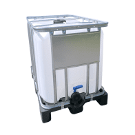 IBC KONTEJNER 600 L REPASOVANÝ / POUŽITÝ VYMYTÝ PLASTOVÁ PALETA 150/80 HRUBÝ ZÁVIT