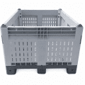 Plastový box skládací, rozm. 1200x1000x715 mm, perforovaný, šedý, ozn. 14100110(3)3