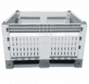 Plastový box skládací, rozm. 1200x1000x715 mm, perforovaný, šedý, ozn. 14100110