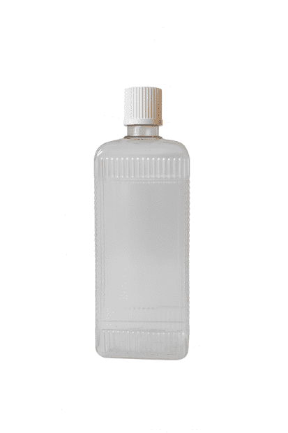 LÁHEV 500 ML PVC ÚZKOHRDLÁ ČIRÁ ČTYŘHRANNÁ BEZ UZÁVĚRU - LEHCE POŠKRÁBANÁ(2)