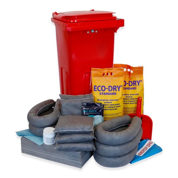 Mobilní havarijní souprava se zámkem 120 l - univerzální sorbenty