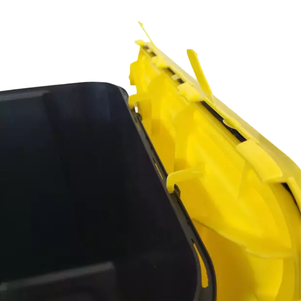 PP REC NÁDOBA 30 L ČERNÁ UN 3H2//S KÓNICKÁ 400 X 300 X 330 MM VČETNĚ ČERNÉHO VÍKA ÚCHOP+OTVOR(5)