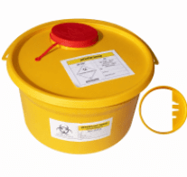 NÁDOBA NA MEDICINÁLNÍ ODPAD 5 L VČETNĚ UZÁVĚRU 144 x 265/230 MM (350KS/ PALETA)