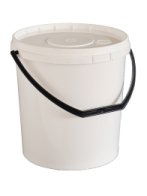 PP KBELÍK 10 L KULATÝ BÍLO/BÍLÝ PLASTOVÉ DRŽADLO VČETNĚ VÍKA (504KS/PALETA)