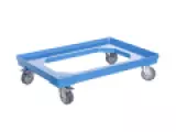Vozík pod přepravky 2 otočná + 2 kolečka s brzdou 75 mm polyuretan 610X410X120 MM ČERVENÝ, MODRÝ(2)2
