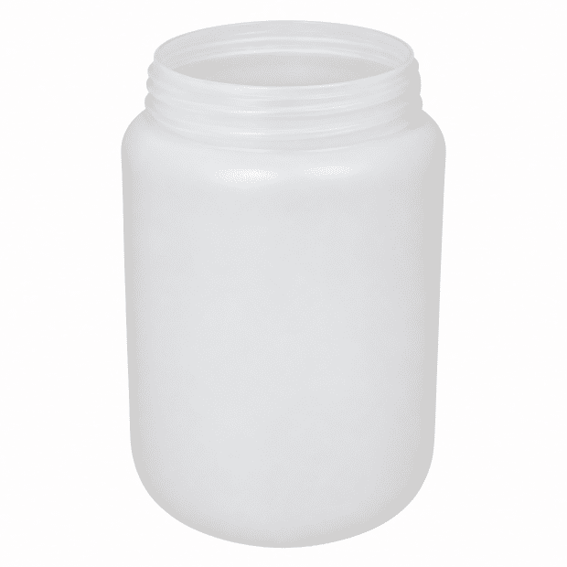 376-70543 HDPE DÓZA 750 ML NATUR KULATÁ ŠIROKOHRDLÁ, BEZ UZÁVĚRU
