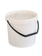 PP KBELÍK, 5 L KULATÝ, BÍLO/BÍLÝ, PLASTOVÉ OUŠKO, VČETNĚ VÍKA (600KS/PALETA)
