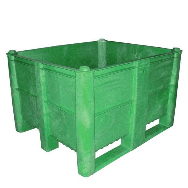 PLASTIC BOX, TYPE 1000, DIMENSIONS 1200x 1000 x 740 MM, GREEN, NON. 1100200000