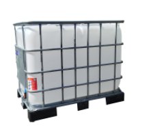 IBC KONTEJNER  600 L  REPASOVANÝ / POUŽITÝ VYMYTÝ PLASTOVÁ PALETA 225/50 HRUBÝ ZÁVIT